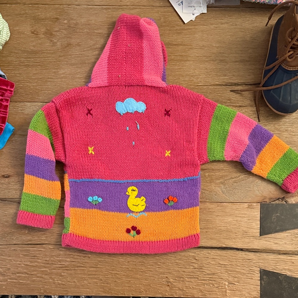 Colorful patchwork Kids' Hooded Sweater - Picture 5 of 5